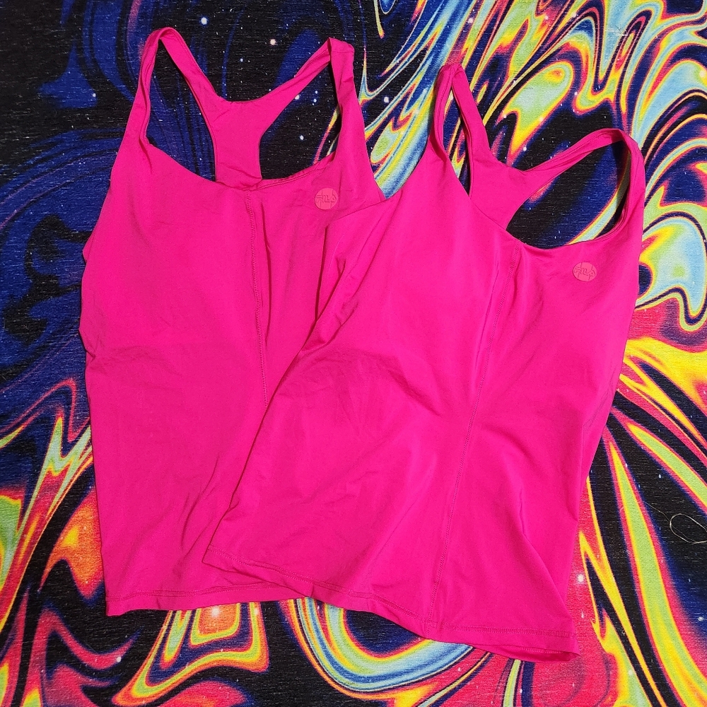 SOLD! Kick Serve Double Layer Racerback Tank // Barbie/Hot Pink